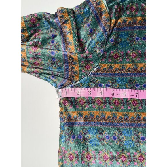 New Natural Life One Piece Pajamas L/XL Floral Boho Plush Fleece Jumpsuit Zip - Picture 11 of 15